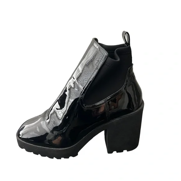 ALDO Women’s Platform Black Pull-Tab Bigmood Leather Chelsea Boots Size 11 - Picture 10 of 11